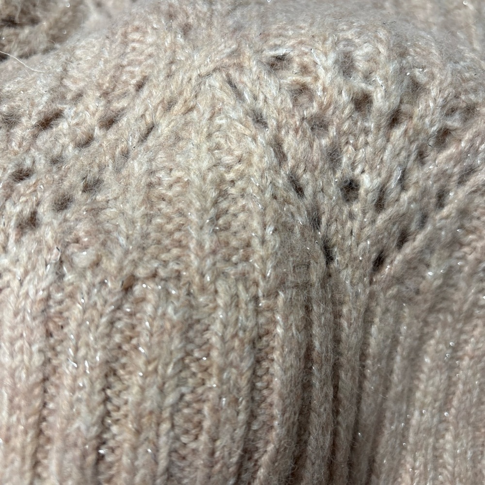 Old Navy Ruffle-Trim Pointelle-Knit Sweater Plus Size 3X Light Pink Shimmer - Picture 10 of 12
